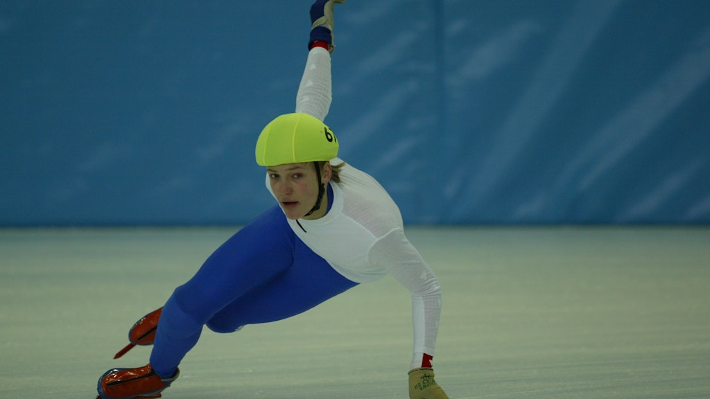 Ende Januar 2005 findet in Monthey die Winter  Jugendolympiade statt. Festival Olympic d'hiver de la jeunesse europ enne.Training Short Track Herren(Foto: Daniel K sermann, BASPO)
